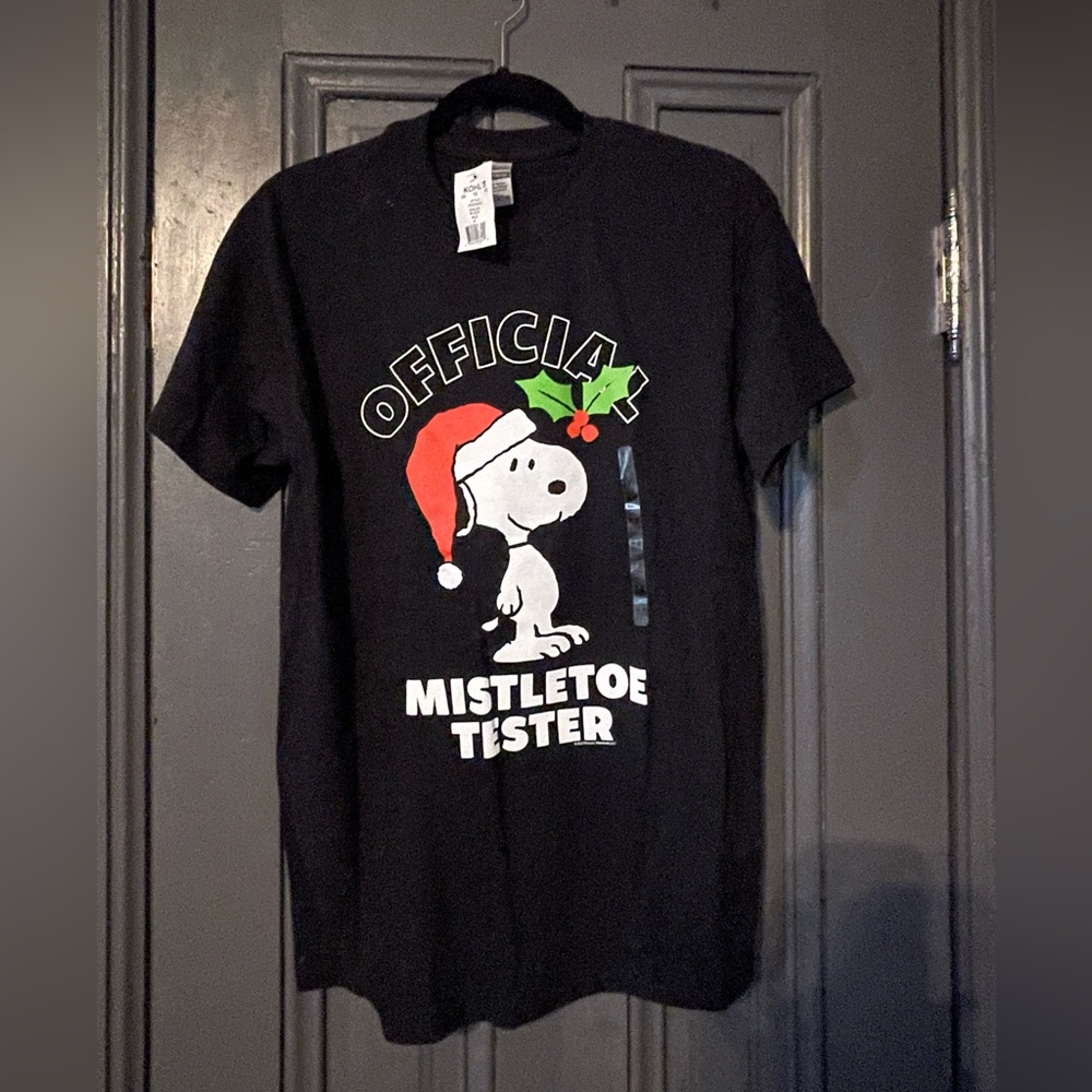 Graphic Tee with Christmas Snoopy.